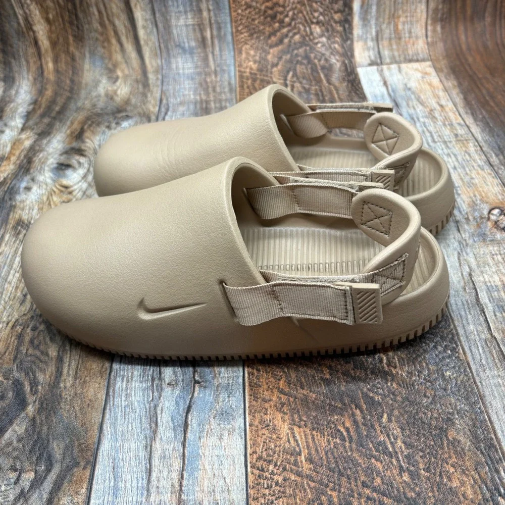 Nike Calm Mule Hemp Sesame Tan Mens Slip On Clog FB2185-200 Mens 6 Women 7